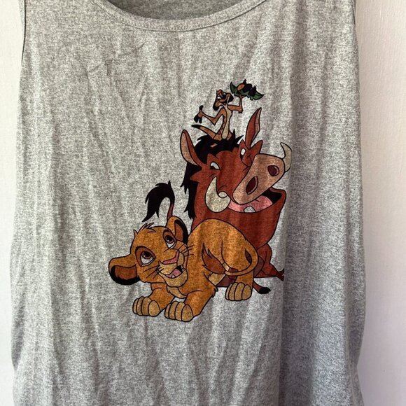 The Lion King Tank Top Womens 2XL Gray Timon Pumba Simba - Picture 3 of 4